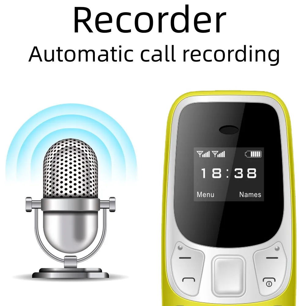 SERVO BM10 Mini Mobile Phone 2 SIM Card Bluetooth Earphone Voice Changer Dialer Low Radiation Sound Recording Small Cellphone