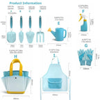 9PCS Candy Color Garden Tool Set Shovel Trowel Fork Watering Can Children Planting Kit Garden Loosening Soil Tools