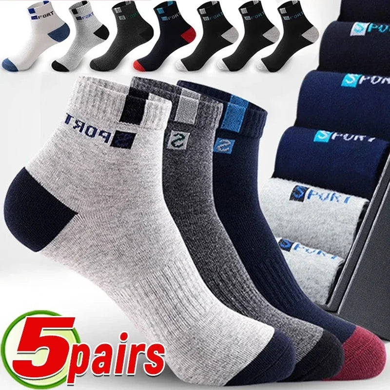 5Pairs Bamboo Fiber Summer Spring Men Socks Breathable Cotton Sports Sock Breathable Deodorant Business Socks Plus Size 39-45 Ürün ana görseli