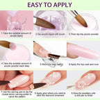 58pcs/Set Fashion Nail Sets Art Tools A Full Set Professional Nail 42-color Crystal Powder Press on Nail Polish Glue Tools Kits