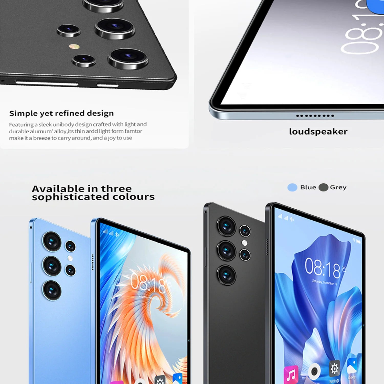 BDF-H39 New Upgraded Version 5G Android Tablets 10.1 Inch Octa Core 6GB+128GB Rom 4G Dual SIM Dual WiFi Education Tablet 6000mAh