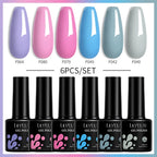 LILYCUTE 7ML 6PCS Neon Gel Nail Polish Set fluorescent Series Color Changing Semi Permanent Soak Off Manicure kit Nail Art Gel