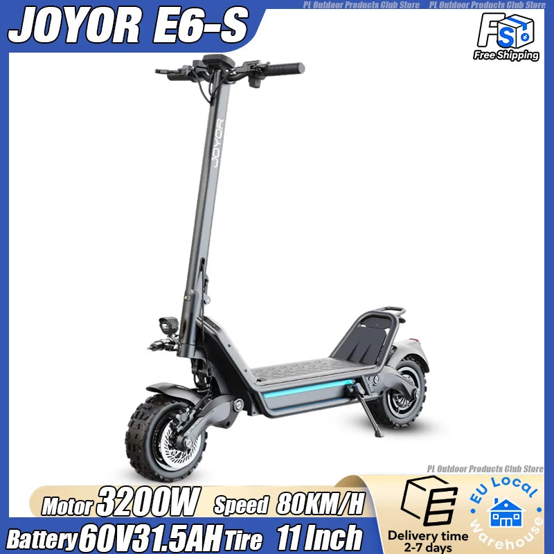 JOYOR E6-S Adult Electric Scooter 3200W Motor 60V31.5AH Battery Off-road EScooters NFC Unlock Hydraulic Brake Foldable E-Scooter Ürün ana görseli