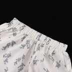 Casual Beige Print Women's Two Pieces Set Fashion Stand Collar Wrist Sleeve Ruffled Shirts And High Waisted Shorts Suit Woman