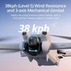 [EU STOCK] DJI Mini 3 Lightweight and Foldable Mini Camera Drone with 4K HDR Video 38 min Flight Time Real Vertical Shooting New Original C0