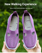 Women's New Summer Shoes Mesh Breathable Sneakers Light Slip on Flat Platform Casual Shoes Ladies Anti-slip Walking Woven Shoes