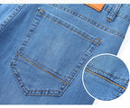 Man Pants Office Business Jeans Men Classic Blue Black Cotton Stretch Straight Denim Pants Male Brand Trousers