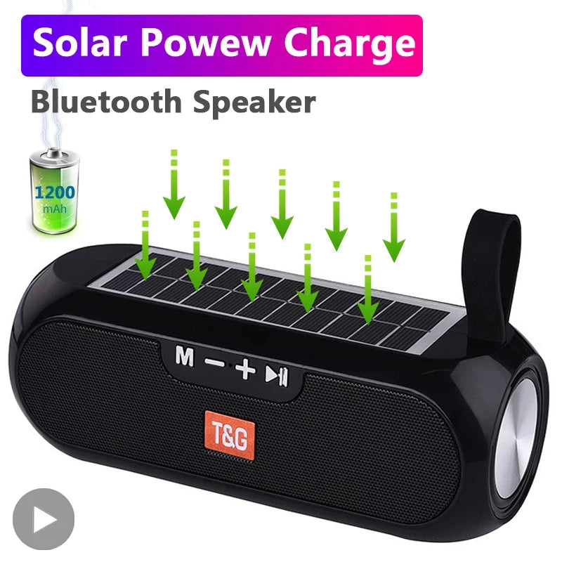 Solar Radio FM Outdoor Portable Wireless Bluetooth Speaker Music Sound Box Subwoofer Bass Aux PC TV Computer TV Hifi Stereo Mp3 Ürün ana görseli
