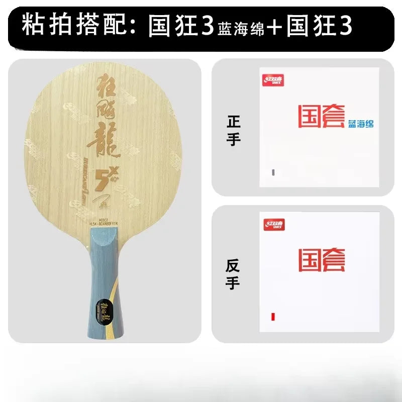 DHS Hurricane Long 5X Ma Long pro Table Tennis Blade with Inner Carbon Handle Offense Loop Ping Pong Blade Combo for Sports Main image