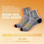 WRELS 1/2/3Pairs Merino Wool Socks Hiking Running Socks Breathable Cushion Sweat Wicking Warm Thermal Compression Wool Socks