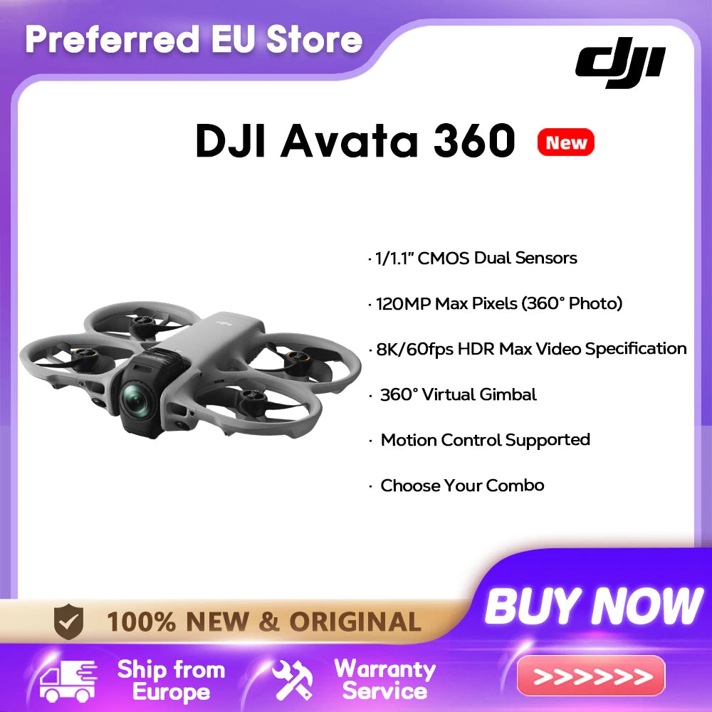 DJI Avata 360 Drone 1-Inch Sensor 8K HDR Panoramic Drone 4K Single Lens Mode 20km Range 4G Enhanced Transmission FPV Quadcopter Avata 360 Brand New Ürün ana görseli