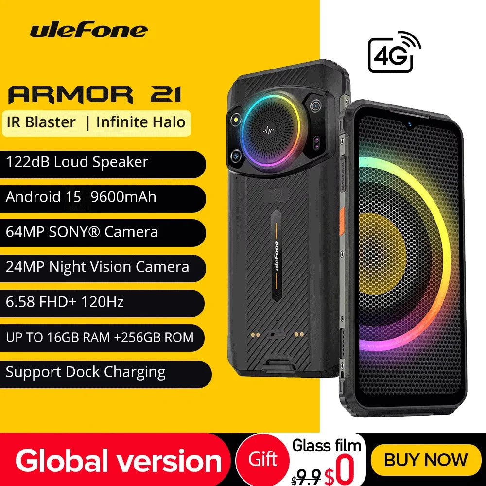 Ulefone Armor 21 Smartphone, G99 Android 15, 16GB RAM, 256GB ROM, Rugged Phone, 64MP, 9600mAh, Mobile phone, Global Main image