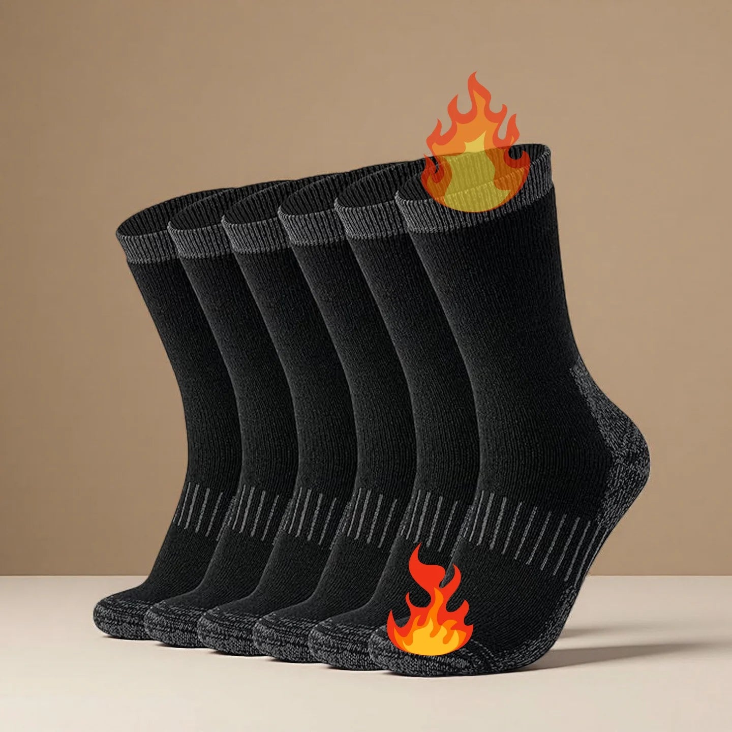 Merino Wool Thermal Socks, Suitable for Both Men and Women, 3 Pairs of Fully Cushioned Winter Boot Socks, Suitable for Hiking and Working in Cold Weather Ürün ana görseli