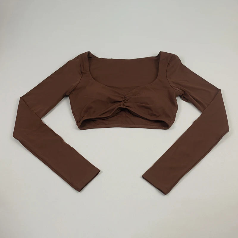 Quick Drying Breathable Short Yoga Sexy Clothes For Women Nude Feeling Fitness Tops Slim Fit Exercise Running Clothes