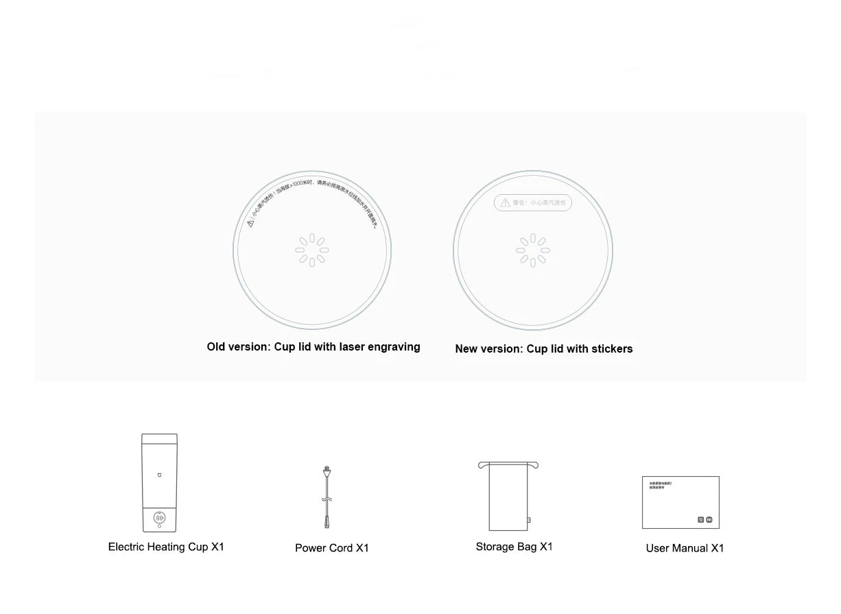 MIJIA Portable Electric Heating Cup 2: 350ml,6-Level Temp Control,12-Hour Keep Warm,316L Stainless Steel, Travel-Friendly