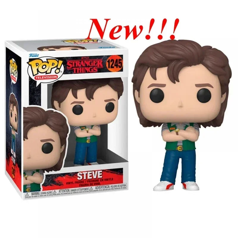 NEW!!! FUNKO POP Stranger Series #1462 Eddie #1250 Dustin Steve Robin Eleven Vinyl Action Figure Collection Models for Gifts