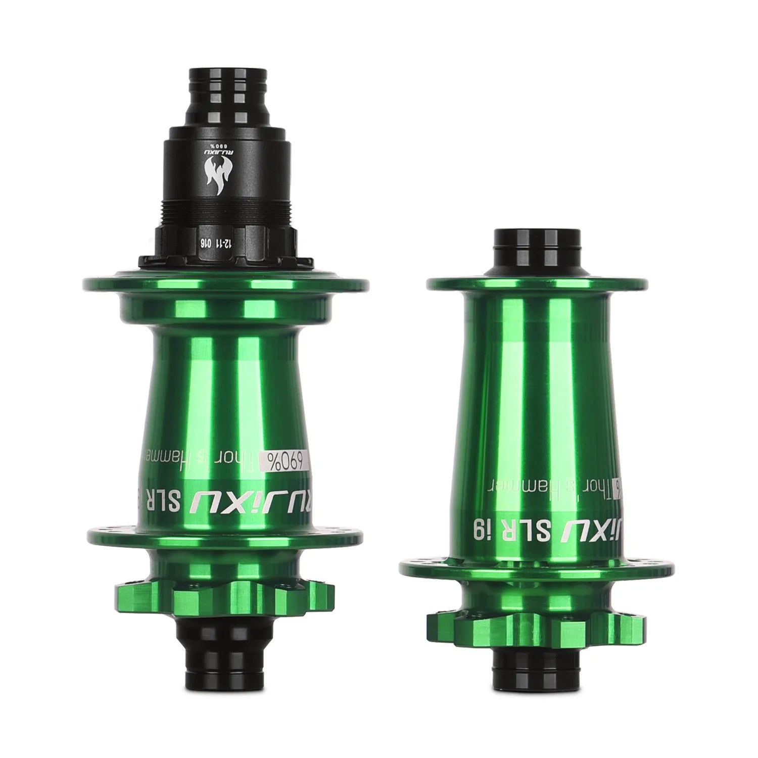 green RUJIXU SLR I9 690 Click Hub 7 Bearing MTB Mountain Bike Hub Front Rear 32Holes QR TA BOOST Disc Brake Bicycle MS/XD Hubs