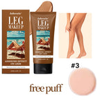 Waterproof Body Foundation With Free Powder Puff Bronze Leg Makeup Long Lasting Tanning Cream 100ml 3 Colors