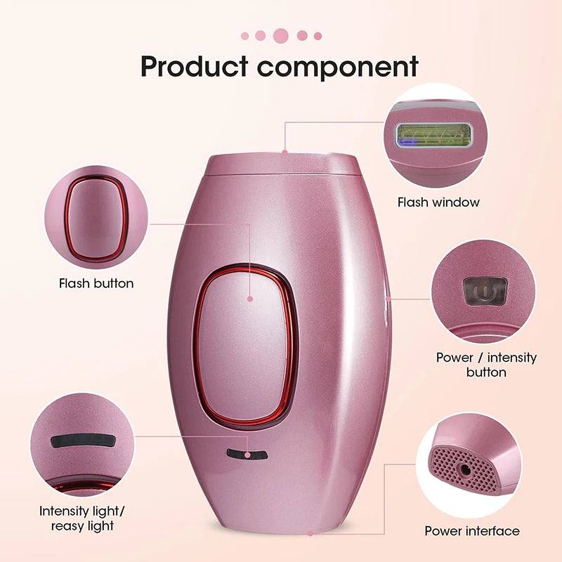 Laser Epilator IPL Hair Removal Laser Epilator For Women 500,000 Flash Depilator Pulses Permanent Painless Hair Removal