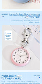 ZGO Sanrio Cinnamoroll Lady Pocket Watch, Simple Design Sense Pendant Watch, Waterproof, Quartz Watch, Gift 733