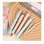 KHINSUN Press Retractable Pencil Eraser Correction Supplies Pen Style Pencil Rubber Writing School Supplies Stationery