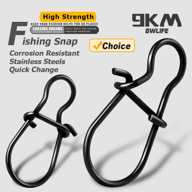 Duo Lock Fishing Snaps 25~100Pcs Fishing Clips Speed Clips Carabiners Fishing Swivels Snap Saltwater Quick Change Fishing Tackle Ürün ana görseli