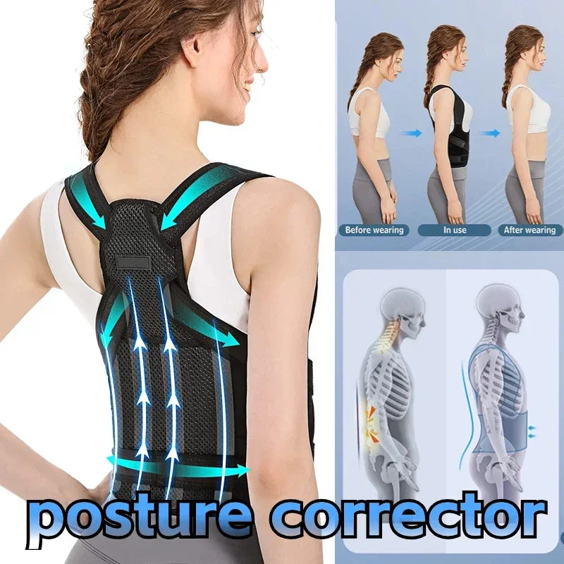 Posture Corrector Back Orthopedic Straps for Men and Women Fully Adjustable Spinal Brace Comfortable Effective Upper Back Brace Ürün ana görseli