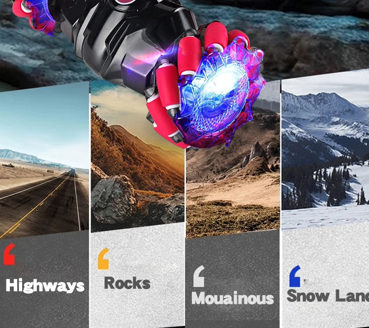 4WD RC Drift Car With Music Led Lights 2.4G Gesture Radio Remote Control Spray Stunt Car 360° Rotating Climbing Car Toys Gift