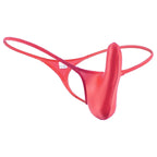 YAULAANG Sexy men's gloss gay underwear oily G-Strings thong Shiny low-waisted High Elasticity mens lingerie