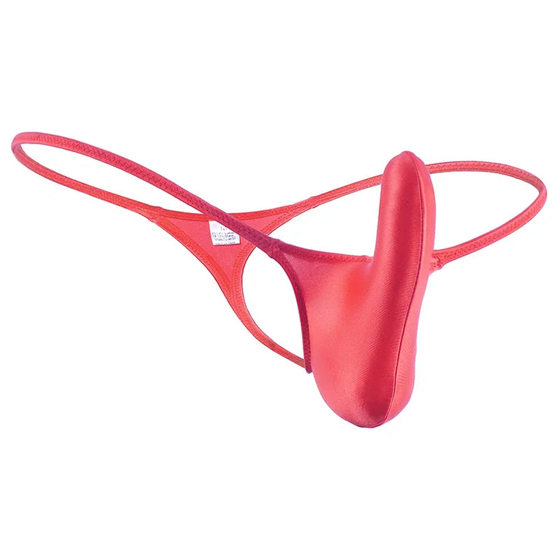 YAULAANG Sexy men's gloss gay underwear oily G-Strings thong Shiny low-waisted High Elasticity mens lingerie