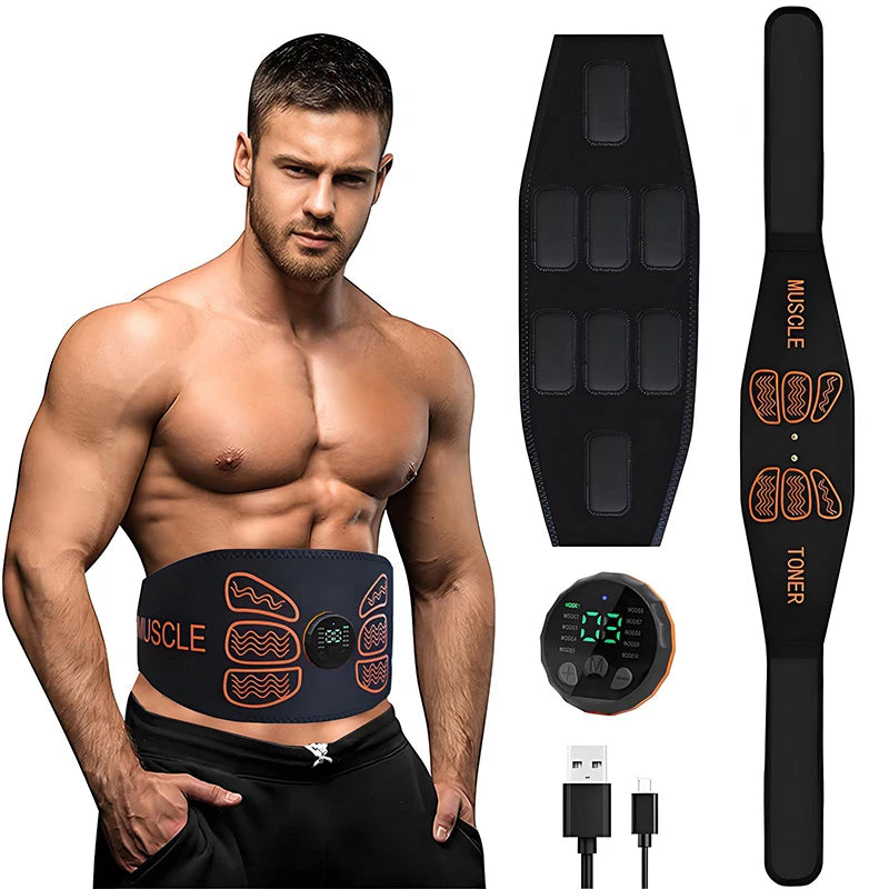 Abdominal Muscle Stimulator Weight Belts Ab Toning Belt Muscle Toner Back Waist Home Fitness Slimming Massager USB Recharge Ürün ana görseli