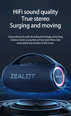 ZEALOT-S97 80W Portable Outdoor Bluetooth Speaker, HiFi Sound, Subwoofer, Dual Pairing, Fast Charging, 16000mAh Battery