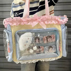 New Y2K Cute Japanese Ita Bag Lolita Girl Transparent Shoulder Tote Bag Large Capacity Crossbody Casual Bag DIY Display Handbags