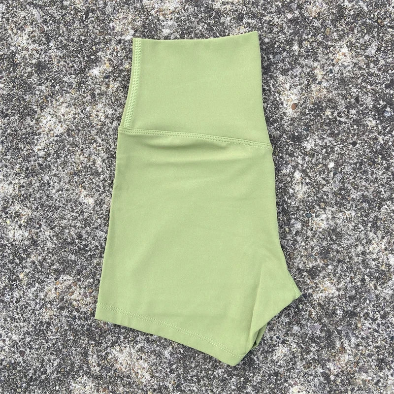 Sexy Solid Color Women Fitness Sport Short High Waist Athletic Yoga Short Leg Cycling Comprehensive Training Jogging Squat Proof