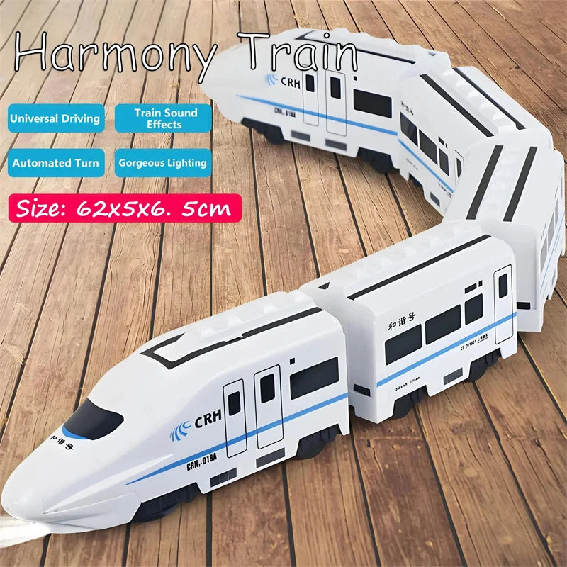 Toy Train Electric Bullet Train Battery Operated Action Locomotive Car High Speed Vehicle with Train Sound Light Gift for Kids Main image
