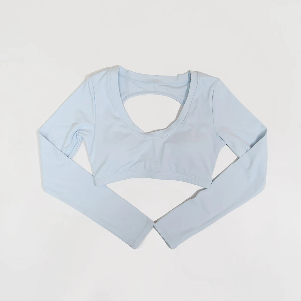 New Summer Women's Backless Long Sleeved Yoga Top Breathable Soft Sportswear for Gym Training Comfortable Fitness Clothing Woman