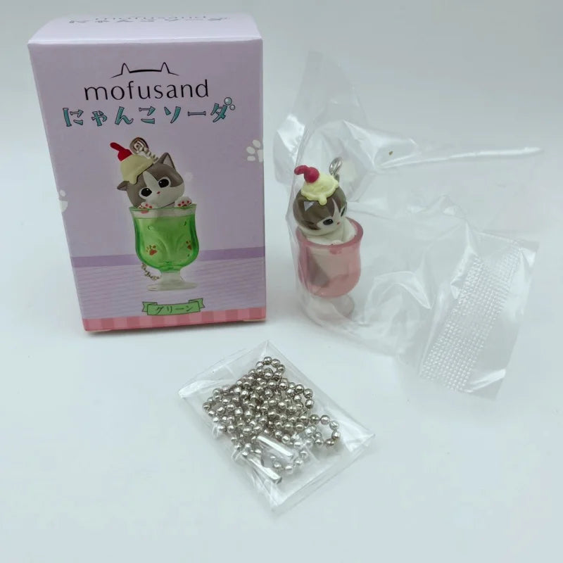 In Stock New Mofusand Cat Pudding Cold Drink Pendant Mini Figures Blind Box Anime Figures Ornaments Dolls Birthda Xmas Gifts Toy