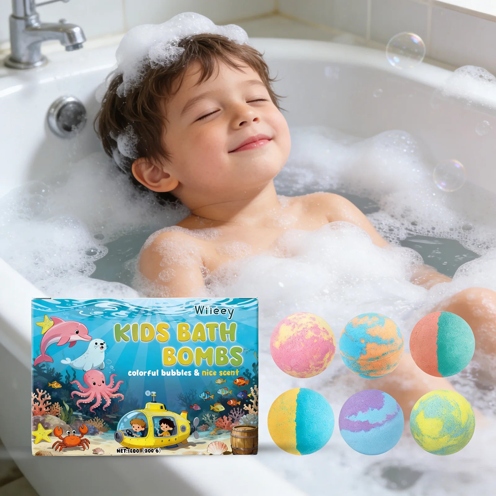 Bath Bombs for Kids Gentle Cleansing Skin Moisturizing Relax Body Exfoliating Relieve Stress Anxiety Fragrance Bubble Bath Ball Ürün ana görseli