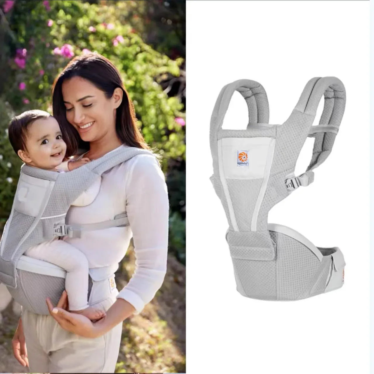 Egobaby Alta Hip Seat All-Position Breathable Mesh Hip Seat & Carrier, Pearl Grey Baby Accessories Baby Carriers Baby Carier Ürün ana görseli