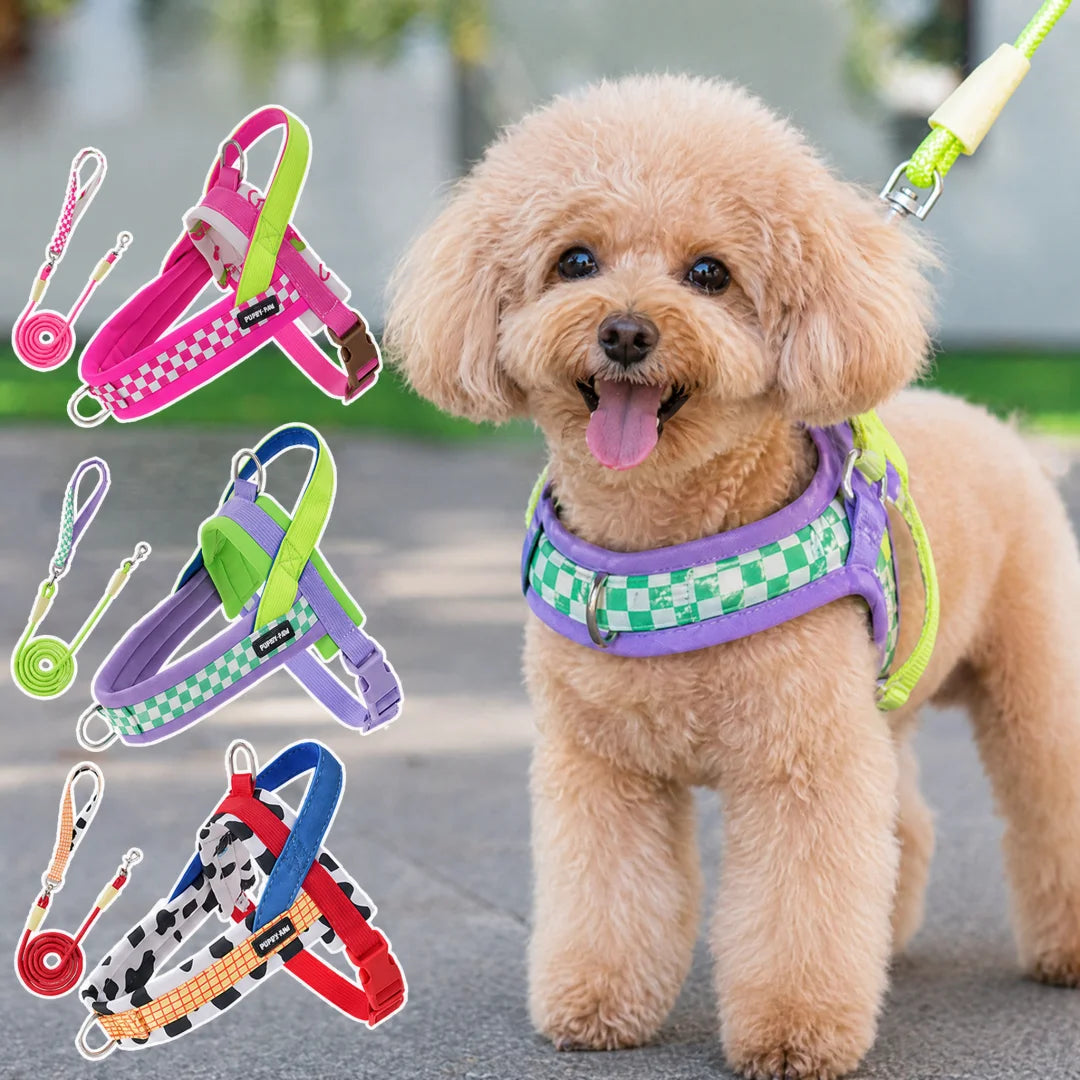 Small Dog Harness, Saddle Style No Pull Adjustable for  Puppy  Pet Chest for dog Breathable  Walking dog supplies s Ürün ana görseli