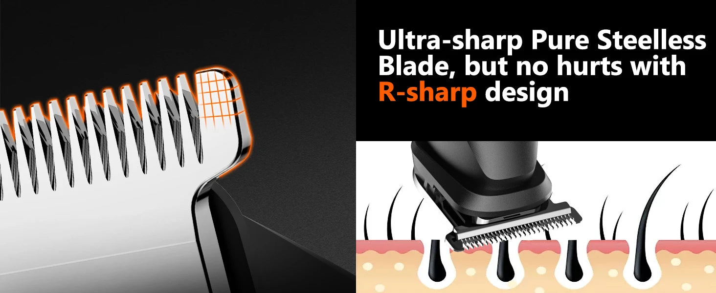 MAXGROOM Manscape Body Hair Trimmer 4 in 1 IPX6 Waterproof Pubic & Groin Shave Electric Grooming Kit for Men Nose Beard Trimmer