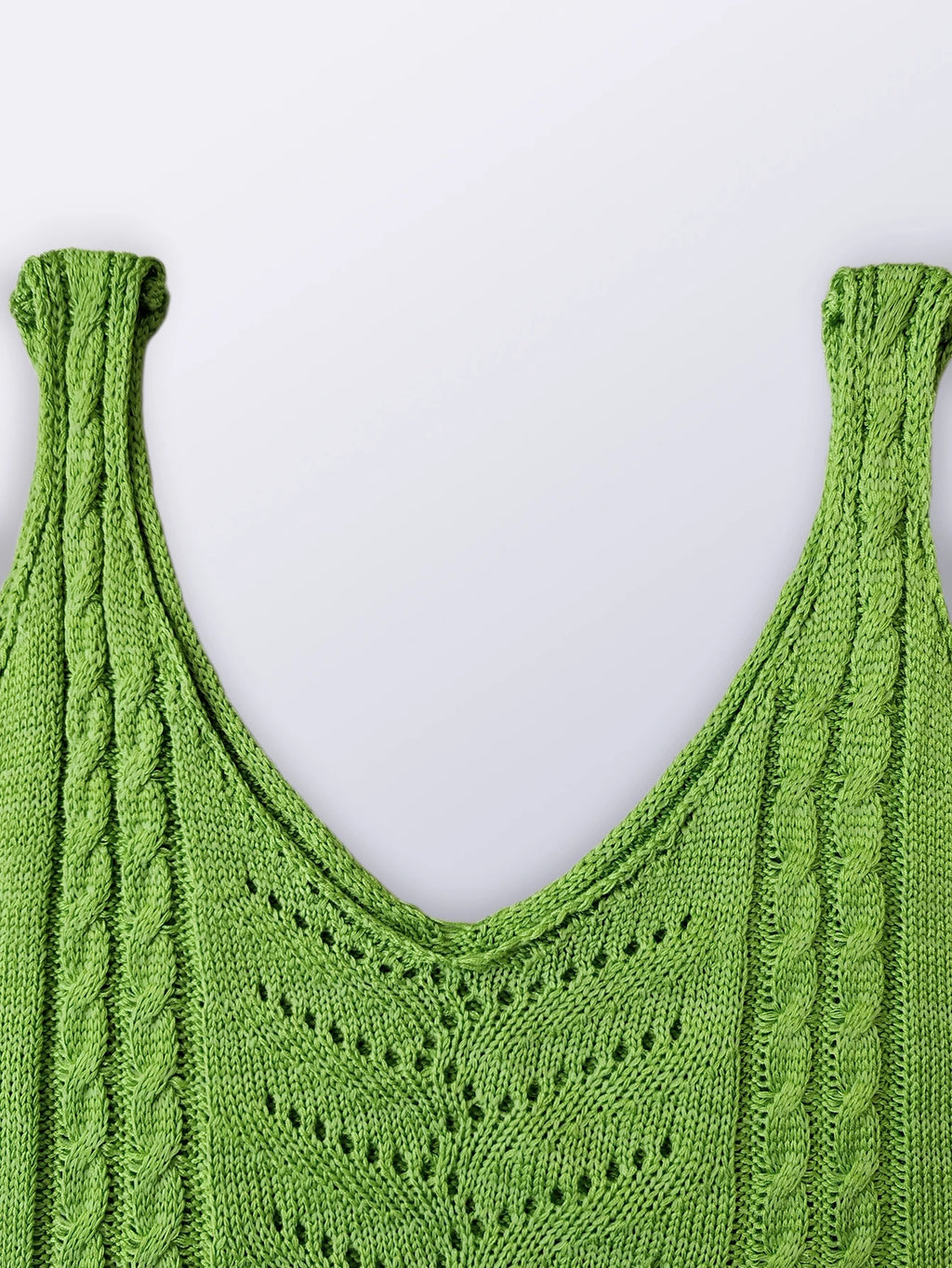 Spring Summer Casual V Neck Hollow Out Knitted Vest Solid Color Sleeveless Tops Orange Green White Khaki 2026 Women Clothes