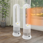 Cooling & Heating Bladeless Fan 220V W/ Timer Remote Control 8 Wind Speed Home Silent  Air Conditioner Heater LED Display