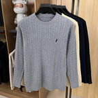 Luxury Men's Brand Spring High Quality Knit Sweater Round Neck Jacquard Embroidery Long Sleeves Pullover Leisure Fashion Men's C