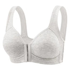 Fallsweet Seamless Front Closure Bra For Women Solid Wire-Free Push Up Bralette Full Coverage Fixed Cups Comfortable Underwear