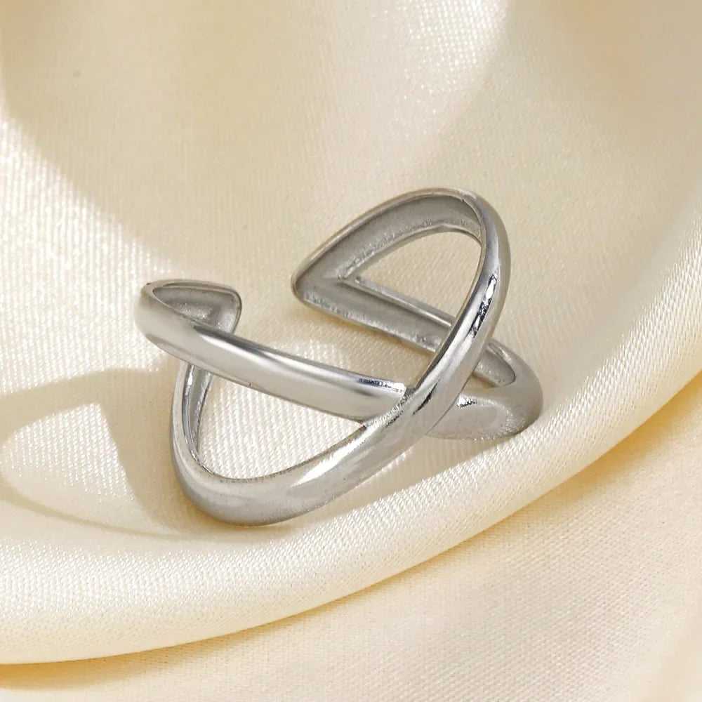 LATS Stainless Steel Gold Color Rings for Women Men 2024 Colorfast Popular Party Personalized Exaggerated Charms Jewelry Gifts