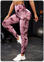 Women's Tie Dye Nine Tenths Leggings High Waist Yoga Pants Soft Stretchy Workout Running Pants Breathable Comfortable