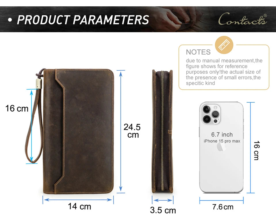 Family Passport Wallet with AirTag Slot for Travel Genuine Leather Credit Card Boarding Pass Holder Pen Cover Money Clutch Bag