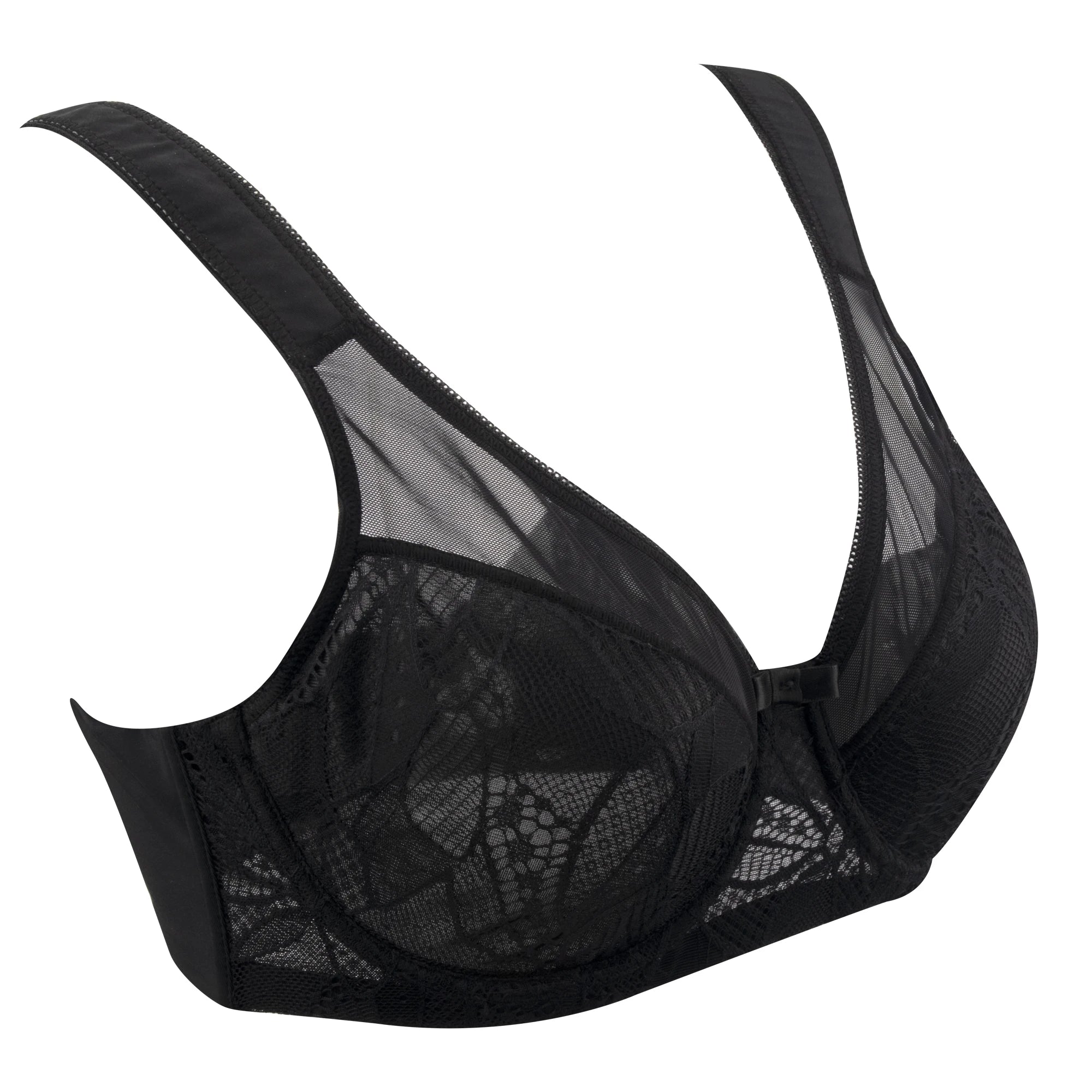 Sheroine Plus Size Women's Lace Floral Minimizer Bra, Underwire Full Coverage Unpadded Bras for Women Lifting Support Comfort