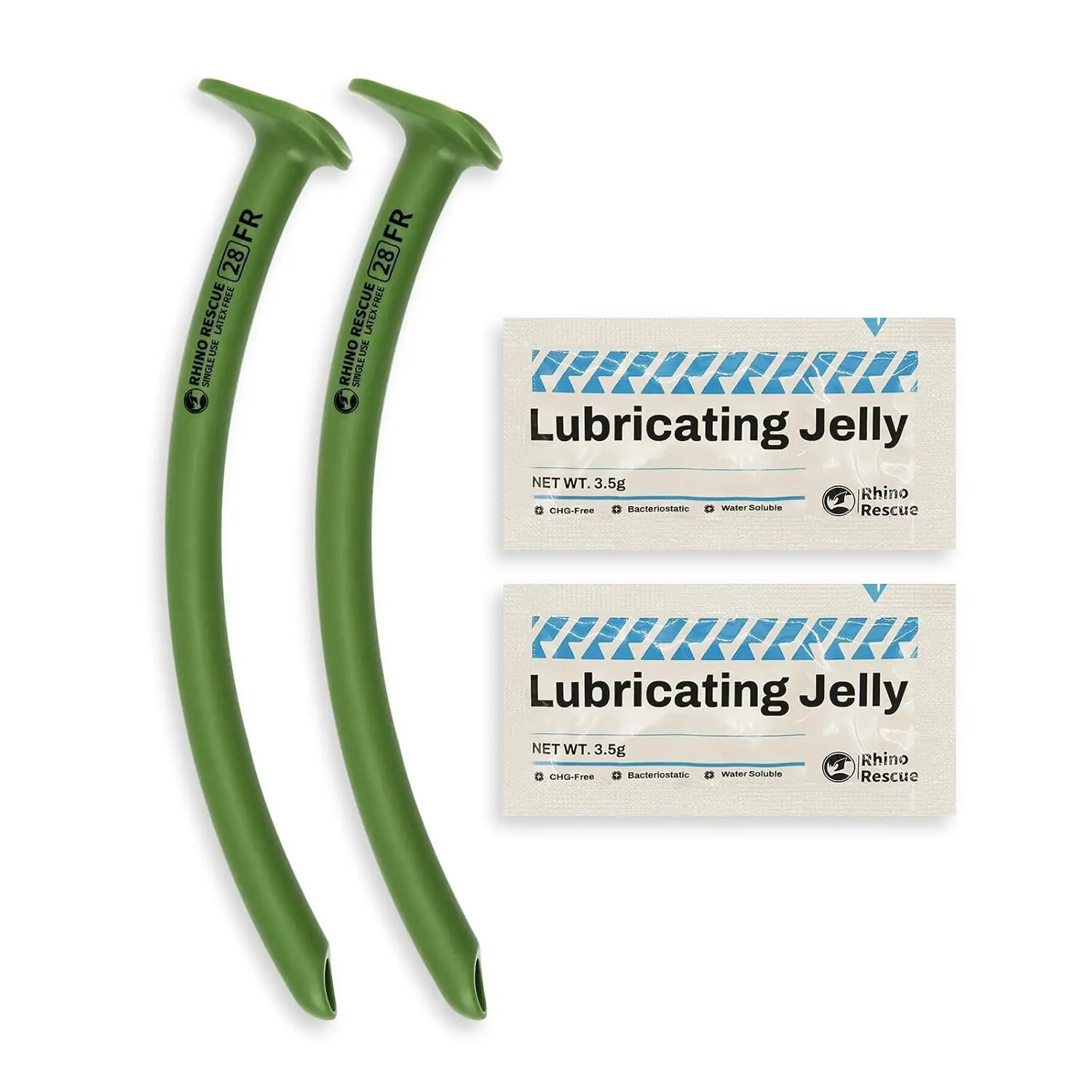 RHINO RESCUE Nasopharyngeal Airway, NPA Nasal Airway 28 FR. with Lubricants (2-Pack) Ürün ana görseli